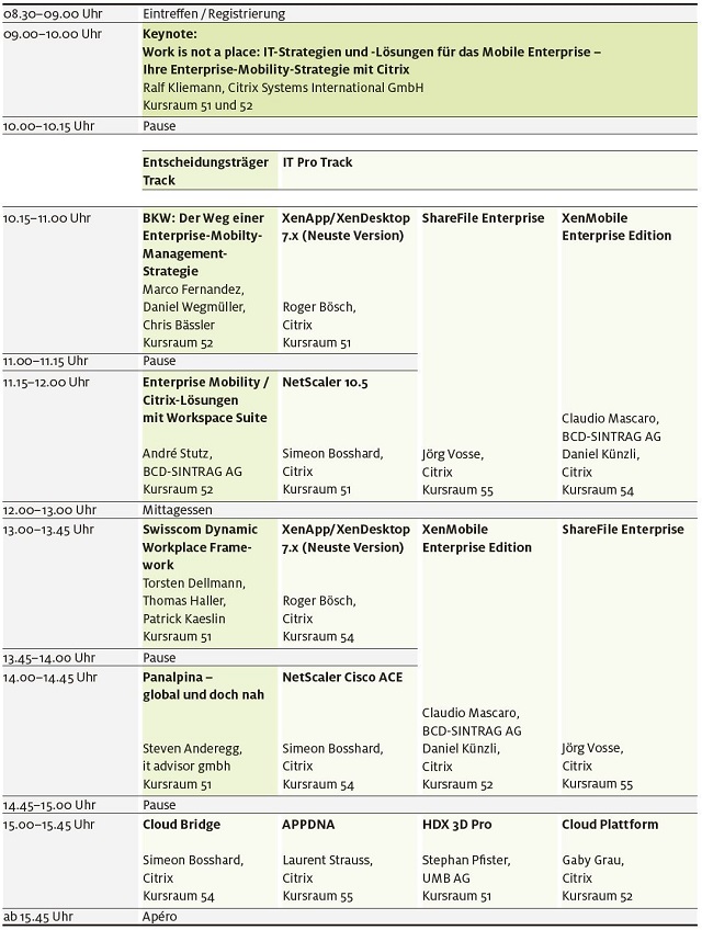 Programm Citrix Day 2014