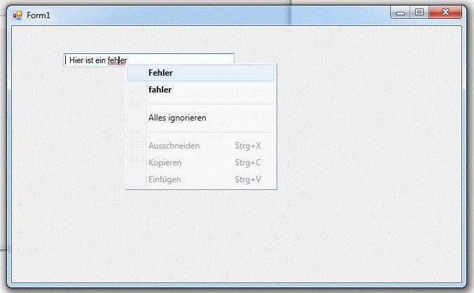 SpellCheck-fähige TexBox