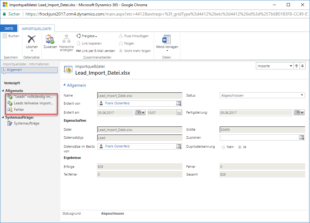 Adressen aus Excel-Dateien einfach in Microsoft Dynamics 365 importieren