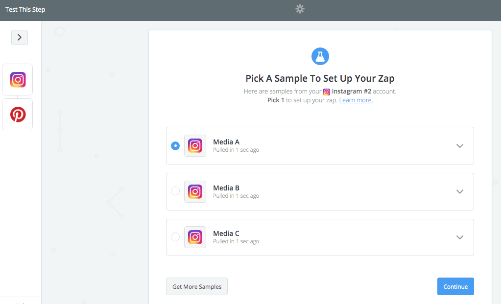 beispiel zapier instagram pinterest