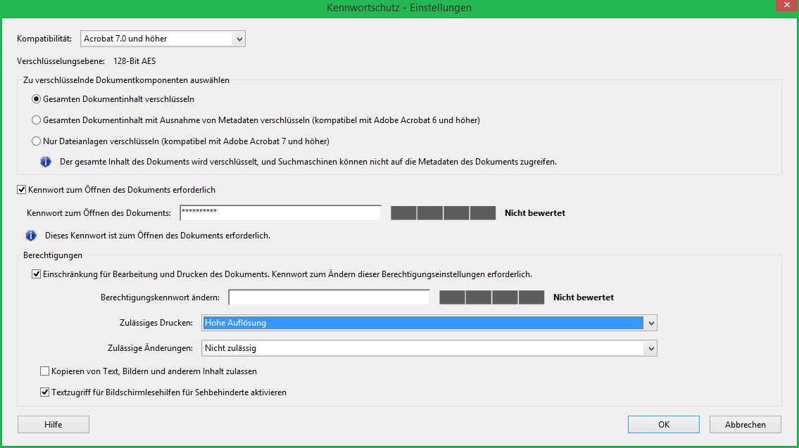 Acrobat X Sicherheitseinstellungen