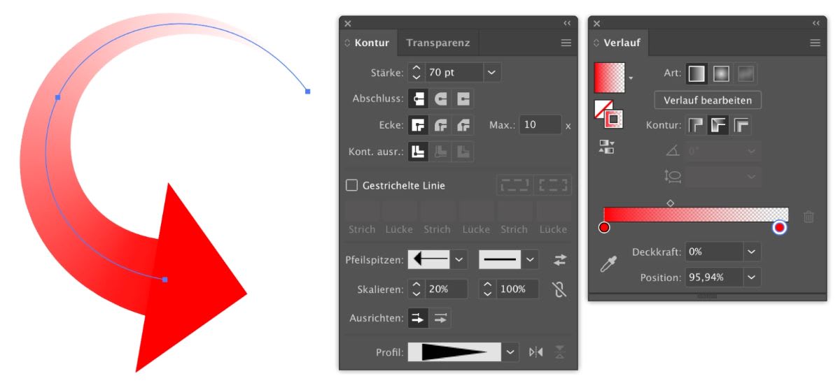 Pfeil in Grafik