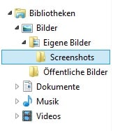 Speicherort für Screenshots in Windows 8