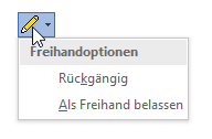 Freihandoptionen Rückgängig machen - Office 2016