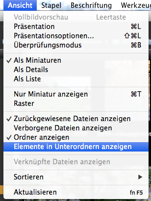 Dateiauswahl in Adobe Bridge