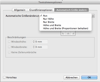 Adobe InDesign mitwachsende Textrahmen