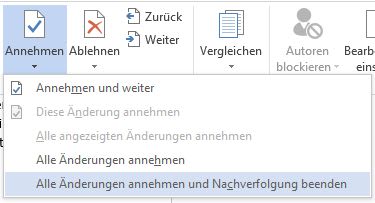 Aenderungen annehmen