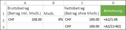 Nettobetrag berechnen