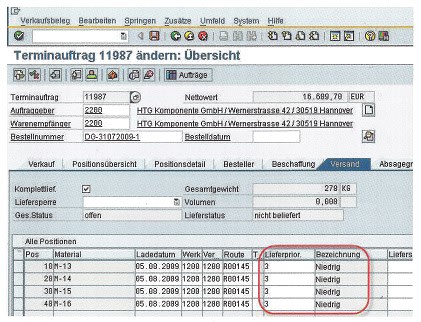 Übernehmen Schnelländerung SAP