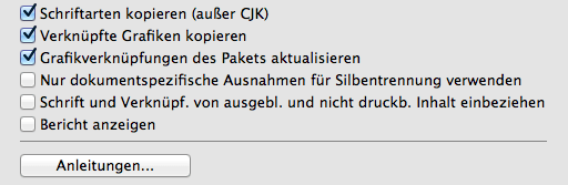 Diese drei Optionen aktiviert lassen.