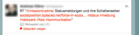 Hashtags und RT