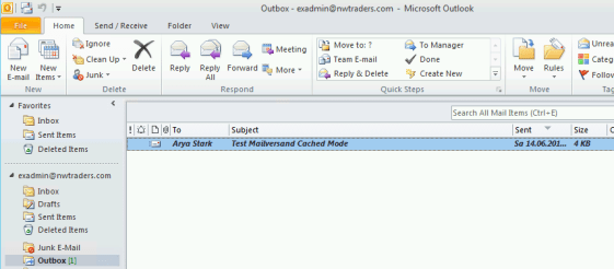Outlook 2010: Mails bleiben im Postausgang