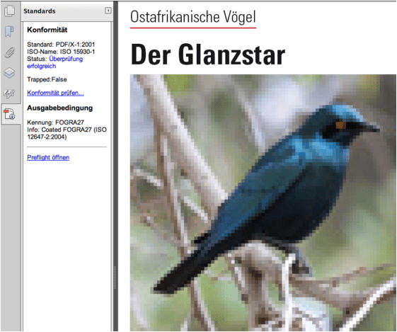 PDF-Exportvorgabe «PDF/X»
