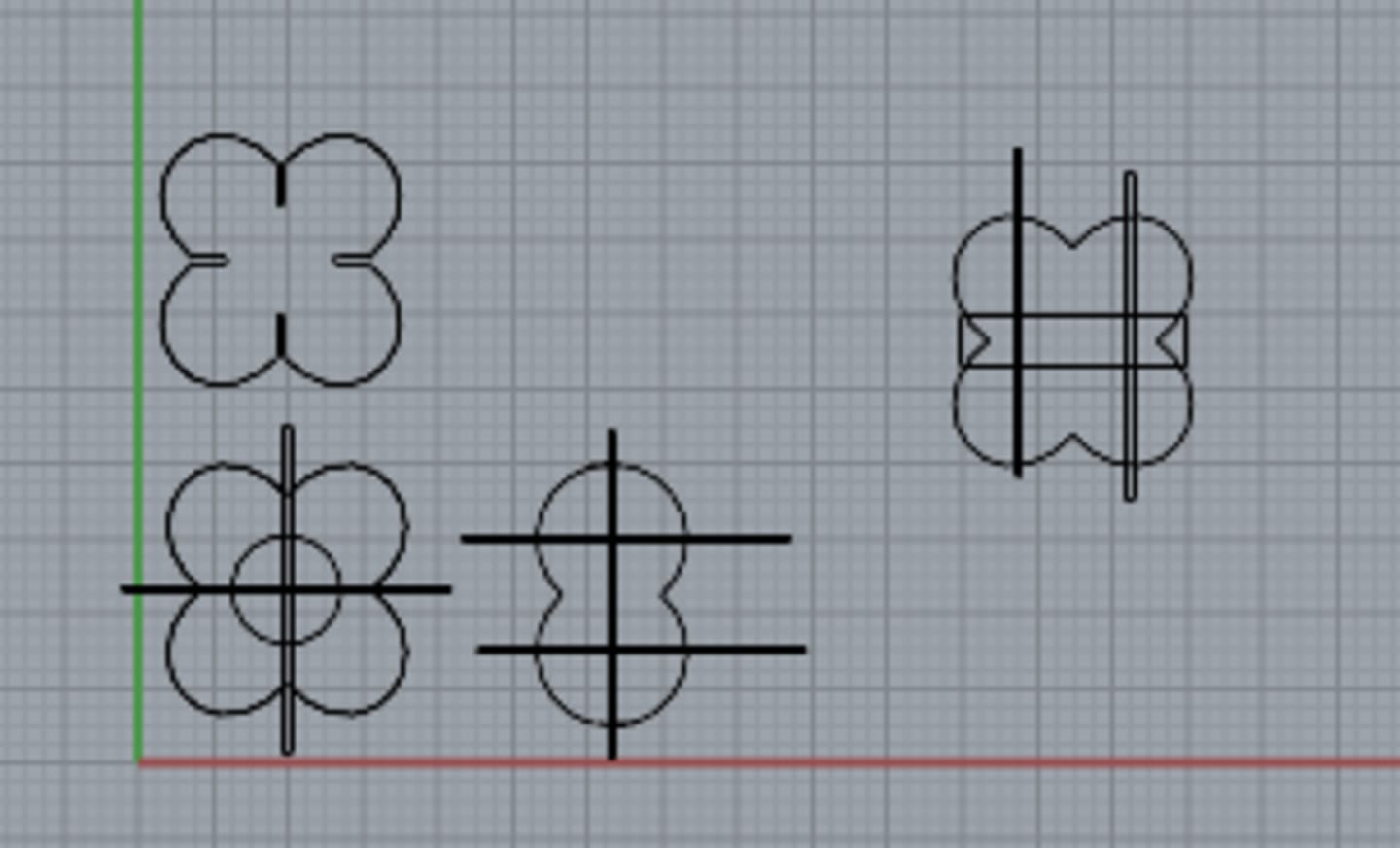 Screenshot of the press-fit piece modeled in Rhino