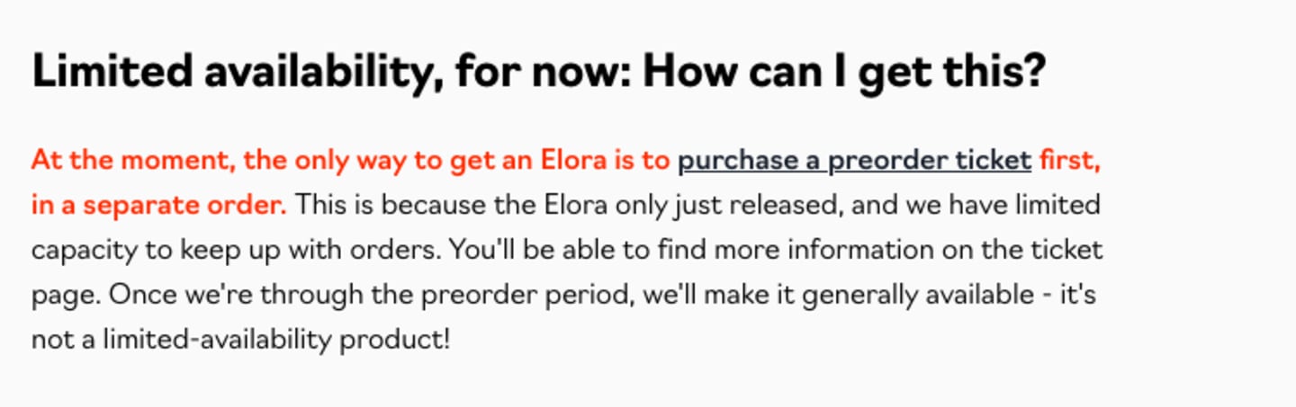 Screenshot of the Elora keyboard, sold out