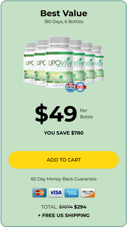 Lipovive Supplement 6 Bottles