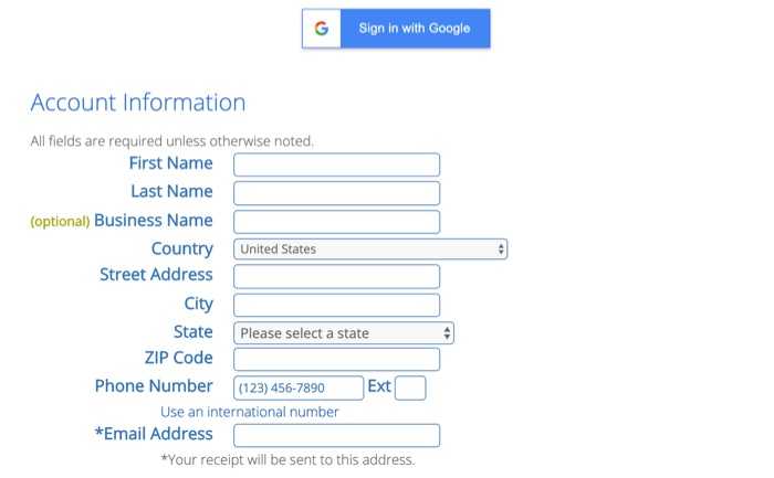 bluehost account