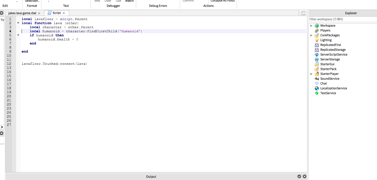 Roblox Lua Scripting Screen