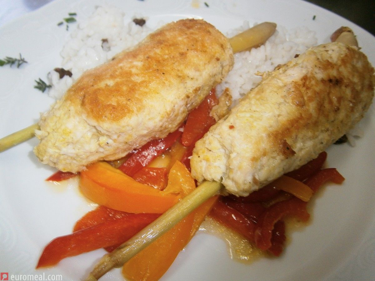 Zitronengrasspieße mit Hühnerfleisch