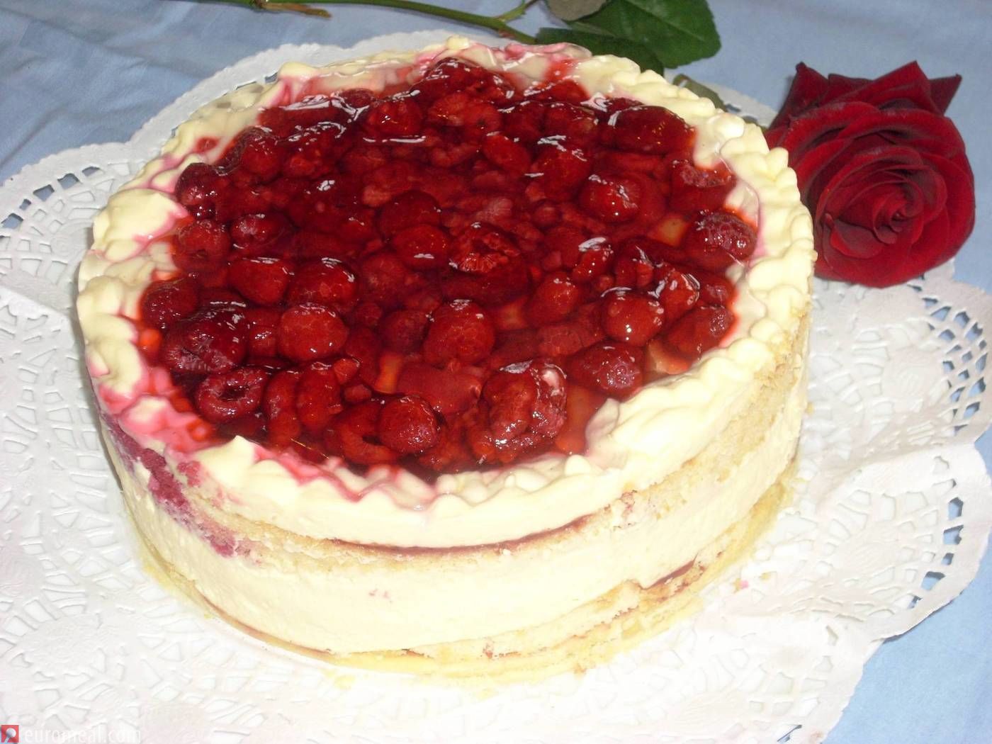 Himbeer-Topfencremetorte