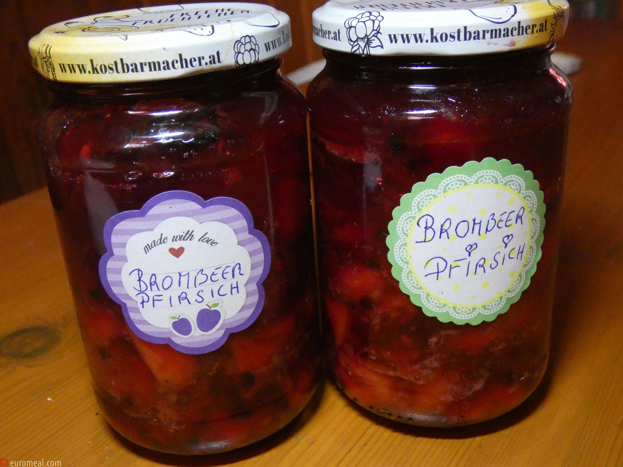 Pfirsich-Brombeermarmelade
