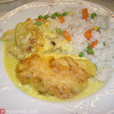 Hühnerschnitzel Hawaii