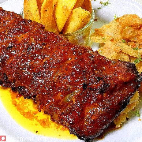 Spareribs in Honig - Currysauce