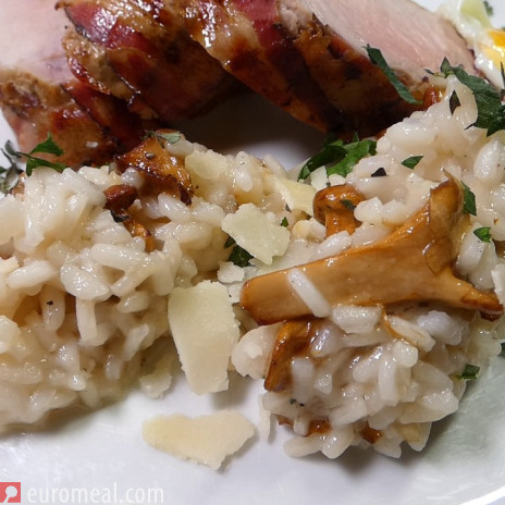 Risotto mit gebratenen Pfifferlingen