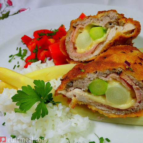Spargel Cordon bleu vom Schwein