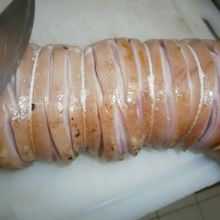 Spanferkelrücken schröpfen