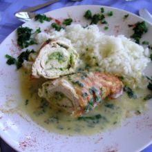 Fertige Bärlauchroulade