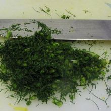 finely chop dill 