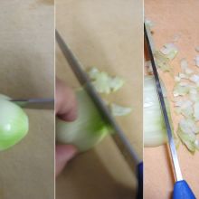 cut onion finely 