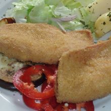 Leberkäse Cordon bleu mit Kräutern