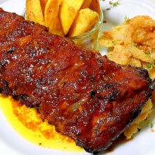 Spareribs in Honig - Currysauce