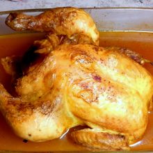 Brathähnchen übergießen