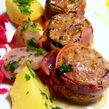 Faschierte Röllchen mit Mangold und Speck