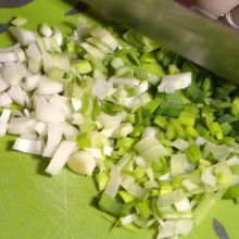 Frühlingszwiebel schneiden