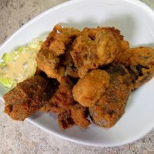 Gebackene Champignons und Portobellos