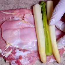 Spargel auflegen