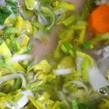 Mit Suppe aufgießen