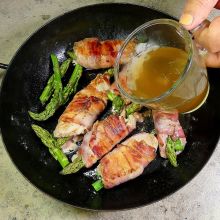 deglaze with asparagus stock