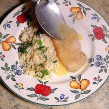 Naturschnitzel mit Reis