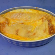 Eierpfannkuchen mit Quarkfüllung, im Ofen überbacken