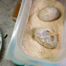 Schwimmend ausbacken