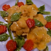 Ravioli heiß servieren