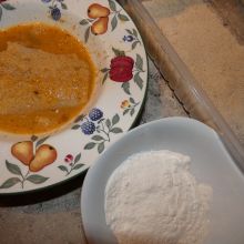 Fischfilets panieren
