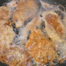 Hirschschnitzel frittieren