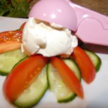 Frischkäse darauf setzten