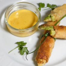 Gebackener Spargel mit Schinken